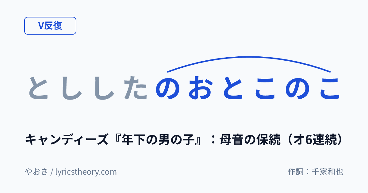 図: キャンディーズ『年下の男の子』：母音の保続（オ6連続）